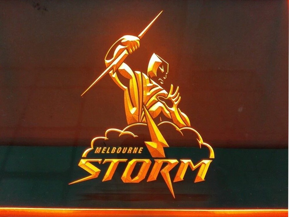 Melbourne Storm LED Neon Flag Sign Large NRL